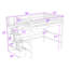 Lit mezzanine double en bois avec bureau intégré et escalier de rangement-1178742081