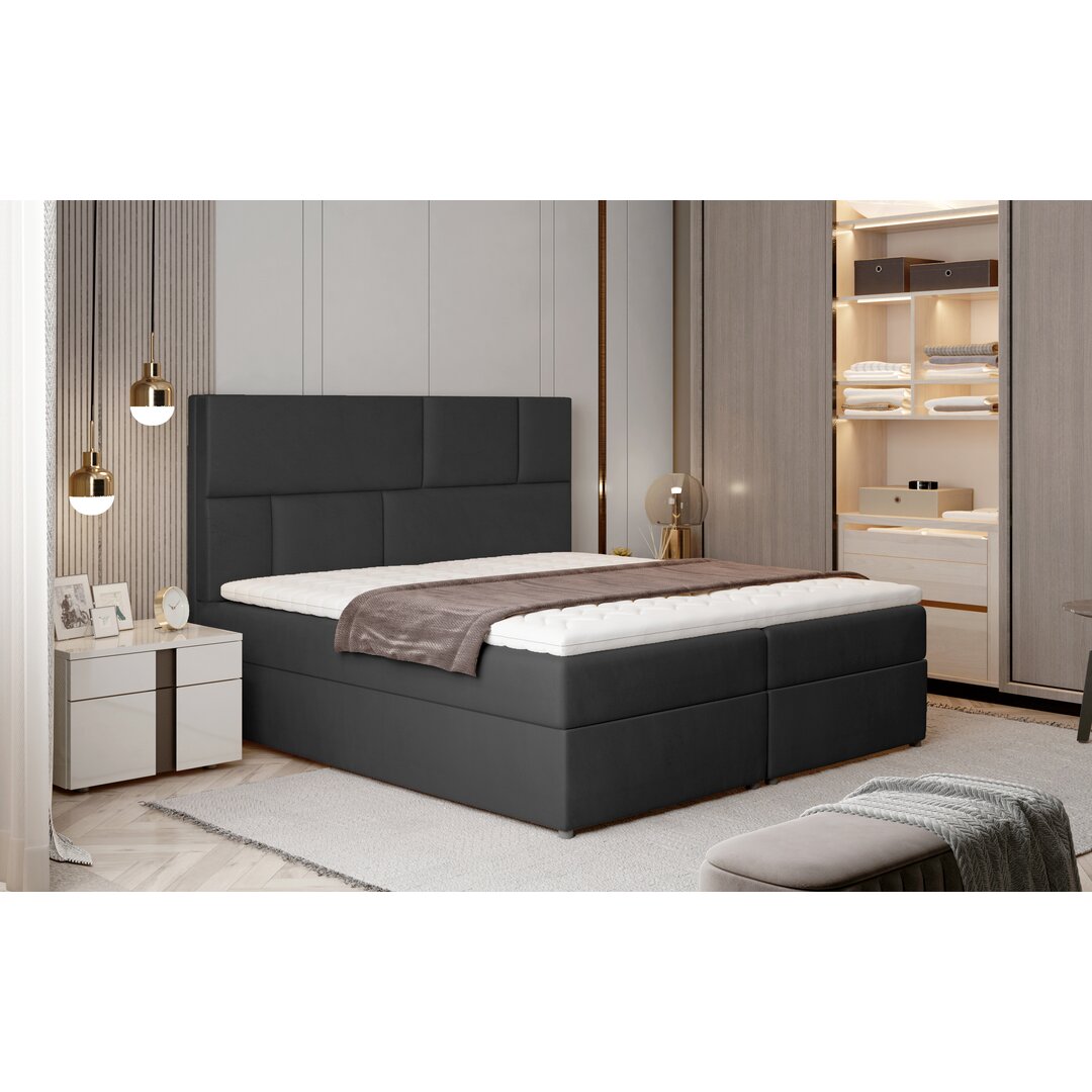 Boxspringbett Giannini mit Topper und Bettkasten