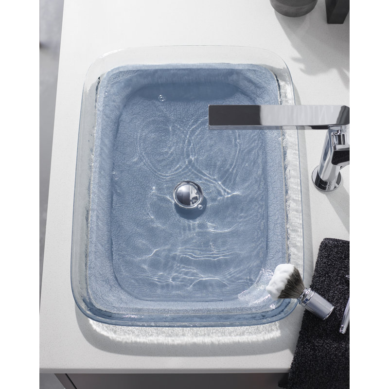 Kohler Inia, Artist Editions Rectangle Glass Wading Pool Bathroom Sink, Opaque Dusk