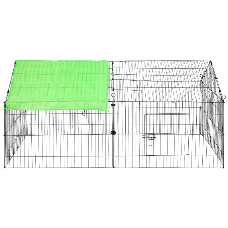Chicken Coop, 41" H x 87" W x 41.7" D, Black/Green