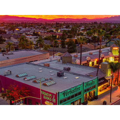 Rooftop Sunrise With Fire Colors North Park, San Diego Print by Brian Mc Clean