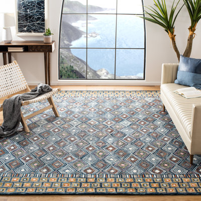 Tapis géométrique en laine touffeté à la main Deyoung