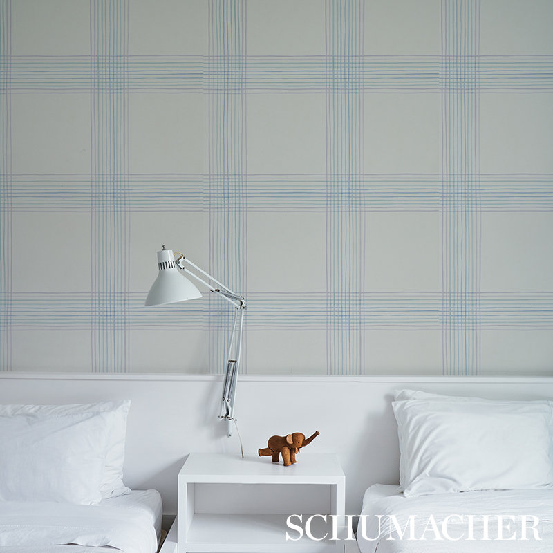 Minerva Plaid Wallpaper, Hyacinth