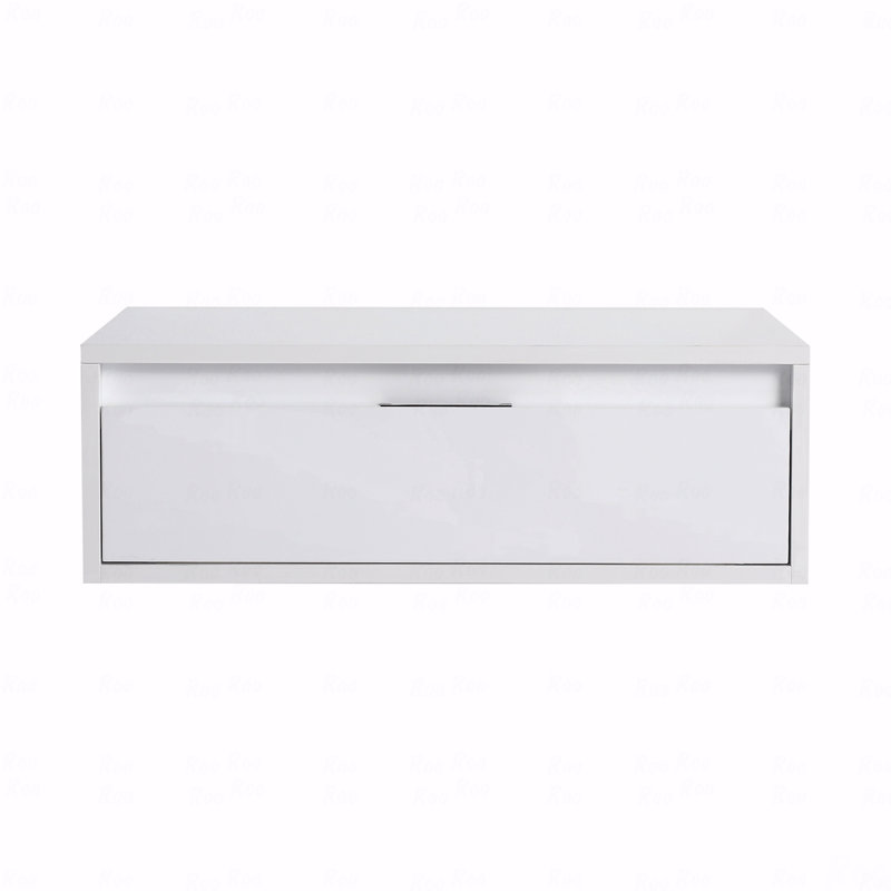 Armoire de salle de bain 24 po, tiroir à fermeture en douceur, conception à fixation flottante, blanc brillant, emballage Kd, (meuble-lavabo seulement)