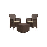 Outdoor Lounge Set Napoli, Garden Set With 2 Armchairs And 1 Container Table, Rattan Effect Sitting Area