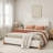Full Size White Boucle Upholstered Platform Bed with Wood Support Base