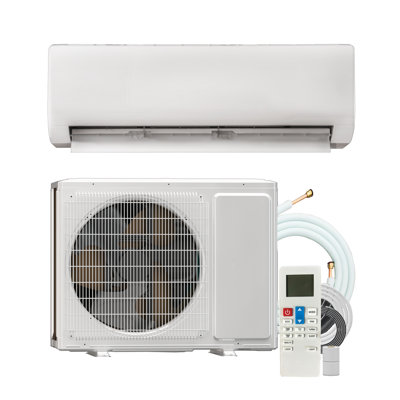 Mini Split Ac/heating System, Energy Efficient Inverter Ac Unit With 1 Tonne Heat Pump, 12000 Btu Air Conditioner, Coverage Area Up To 750 Sq.ft 115v