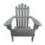 Chaise Adirondack d'extérieur ou d'intérieur en bois, pliable, gris