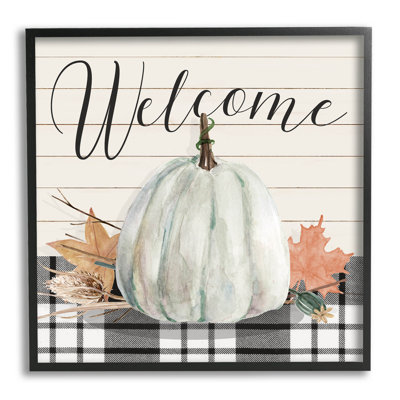 Motif de citrouille à motif écossais Welcome, estampe numérique par Livi Finn