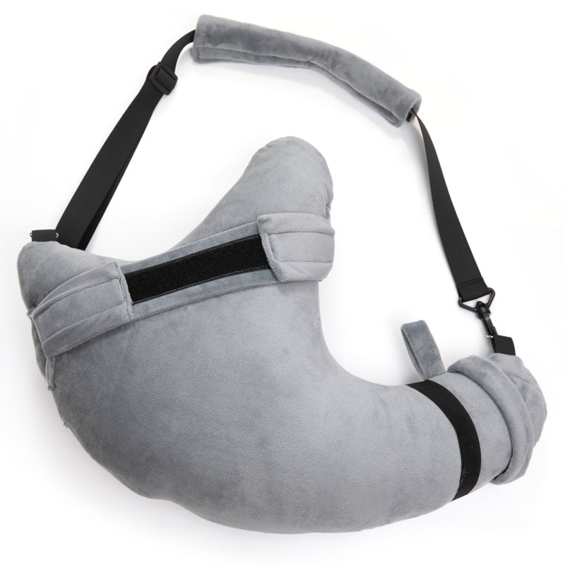 Oreiller ajustable de soutien pour les épaules et les bras avec toile, 24 po x 16 po, gris