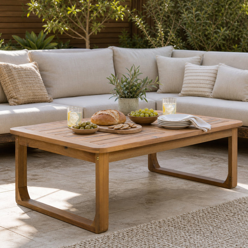 Table basse d'extérieur en bois d'acacia Azurel