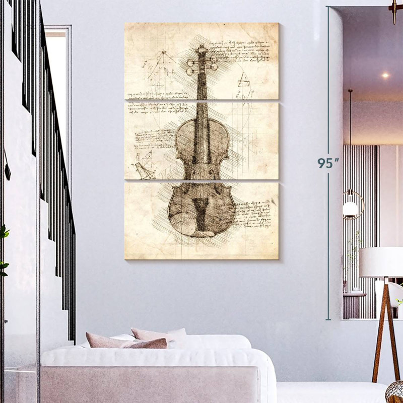 Abarca Old Violin Blueprint, 38" H x 24" W