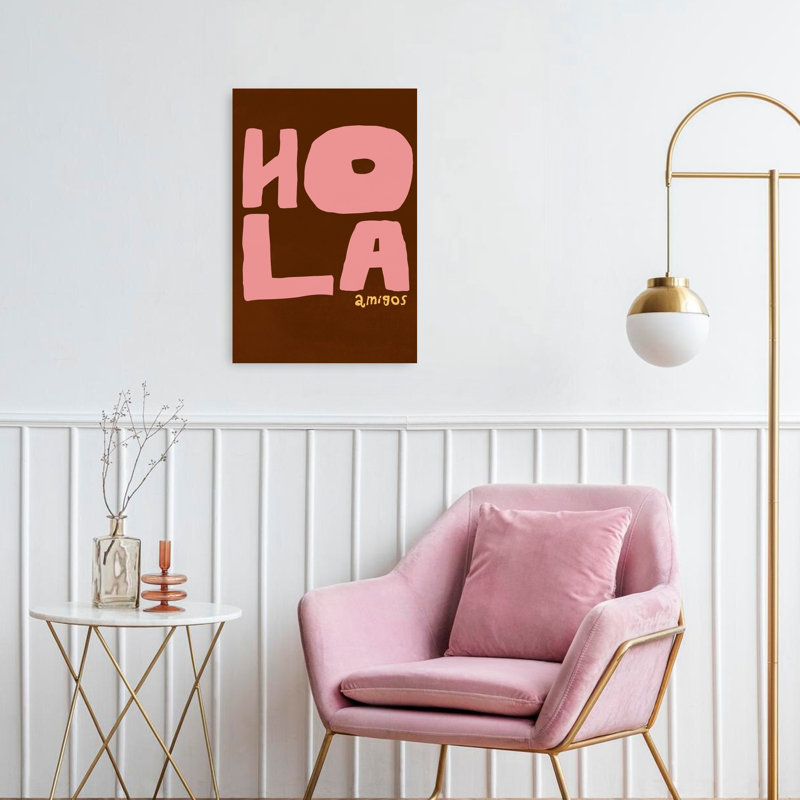 Reproduction d'art moderne ludique Holaamigos, 24" H x 16" W