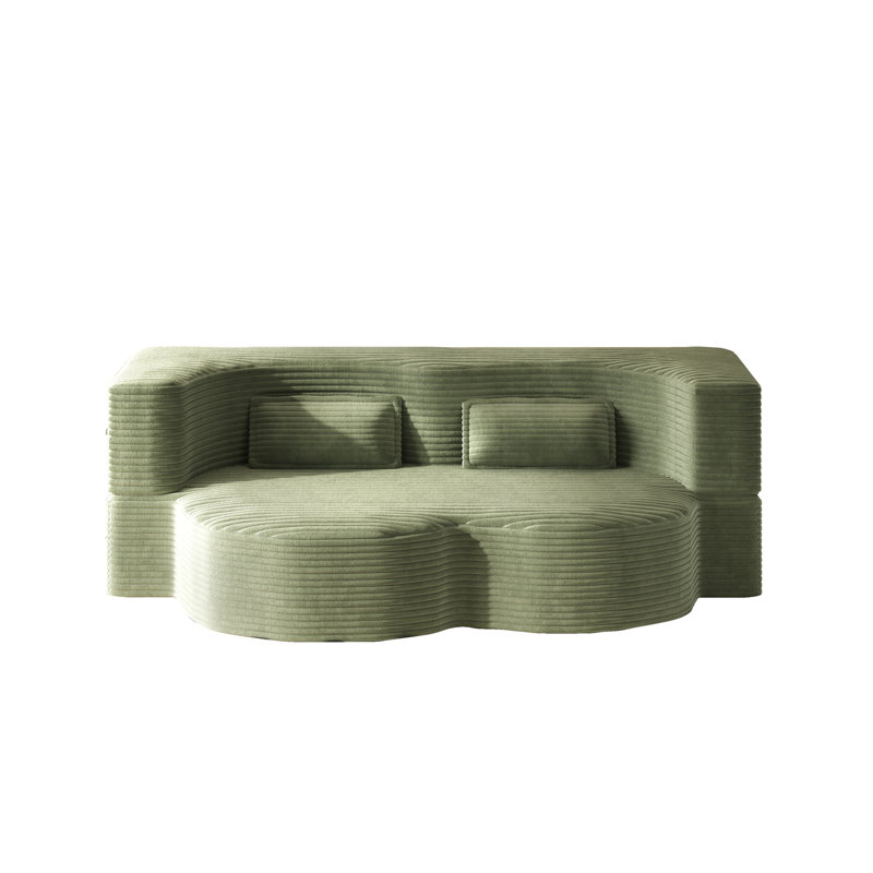 Canapé-lit Evren Boneless, Peluche crème, H 30 po x l 78 po x P 45 po