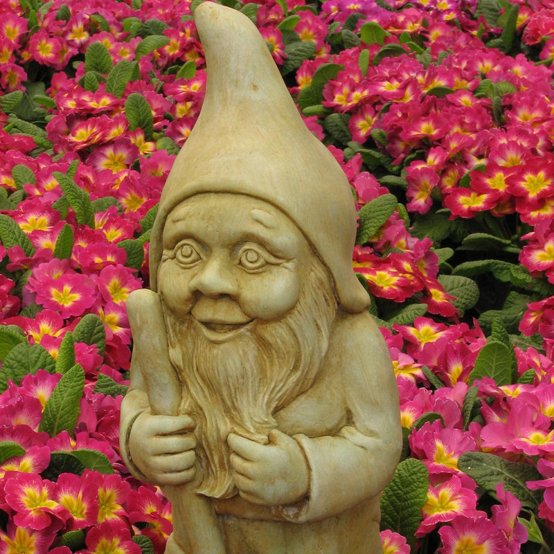 Garden Gnome Statue, Weathered Bronze