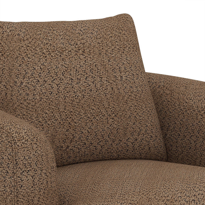 Fauteuil pivotant rembourré à accoudoirs rembourrés Modern, Marron foncé
