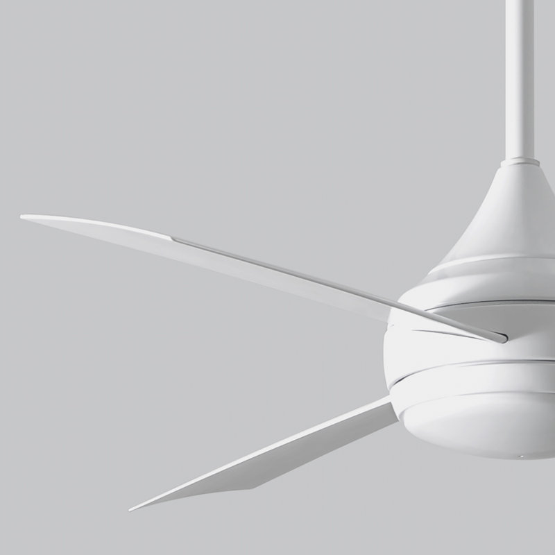 Donaire LED Outdoor Downrod Ceiling Fan, Gloss White, Gloss White
