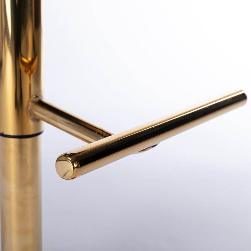Tabouret de bar pivotant à hauteur réglable, Beige, Or