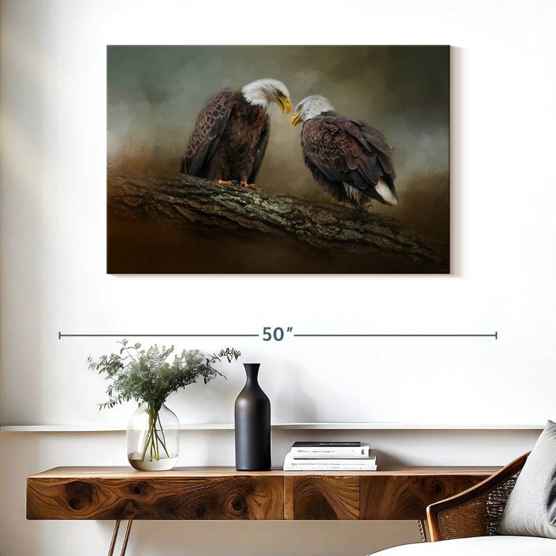 Quiet Conversation Bald Eagles, 26" H x 39" W