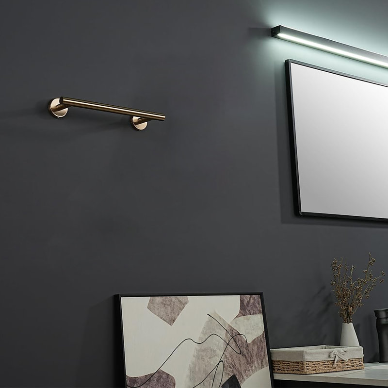 Porte-serviettes mural en acier inoxydable 304, H 1,96 po x L 12,1 po x P 3,15 po, Bronze champagne