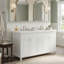 Meuble-lavabo double 60 po avec lavabo en résine 60 po et 3 tiroirs (blanc)