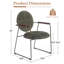 Chaise de maquillage moderne en tissu vert avec accoudoirs, dossier arrondi rembourré, structure en métal, idéale pour coiffeuse ou chambre à coucher.-476300529