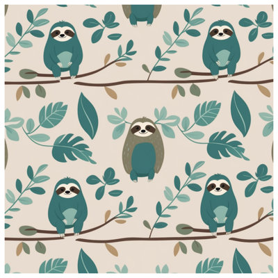 Tapisserie murale «Sloth Leaf Branch» - décoration murale paresseux