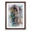 Peeping Great Horned Owl in Abstract - Picture Frame Painting Print-55583086-55583083