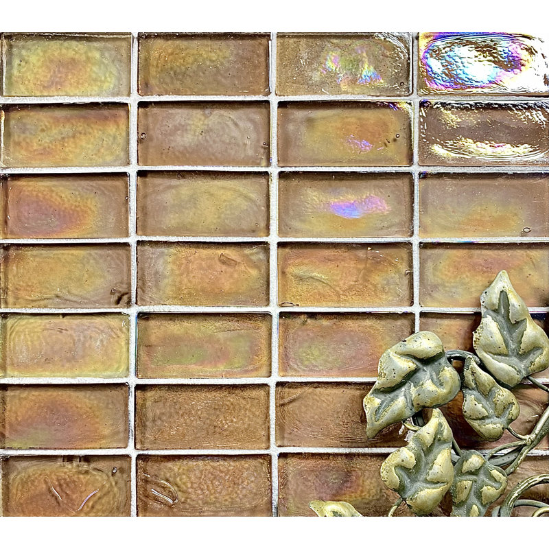 Carreau décoratif mosaïque en verre recyclé irisé 2 po x 4 po Atmosphere