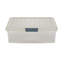 Wham Clip 13.2L Square Plastic Storage Boxes with Secure Clip Lock Lids. L:39.5 x W:39.5 x H:12cm Clear/Stone/Slate Grey-675530036