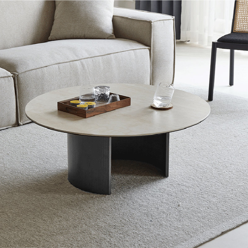 Table basse Modern, H 14,8 po x L 39,4 po x l 39,4 po, Noir