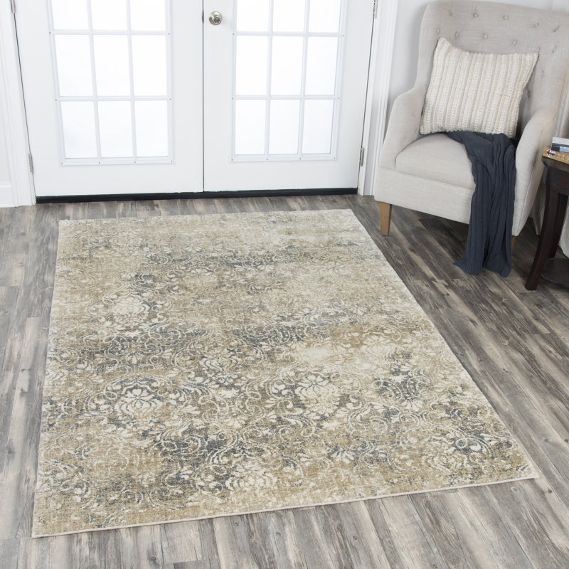 Thora Wool Floral Indoor Rug, Rectangle 5' x 8'