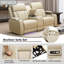 Canapé inclinable en cuir beige