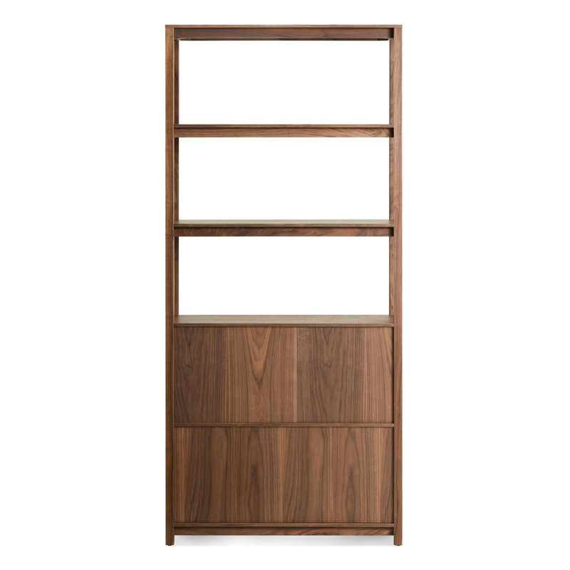 Open Plan Solid Wood Etagere, Walnut