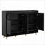 Armoires, armoire à chaussures contemporaine noire avec tablettes réglables Pieds en bois massif pour le vestibule | Noir | Contemporain