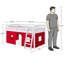 Lit simple mezzanine bas avec tente de jeu rouge et bleue Alaterre Furniture Roxy (blanc)-484243006-484243005