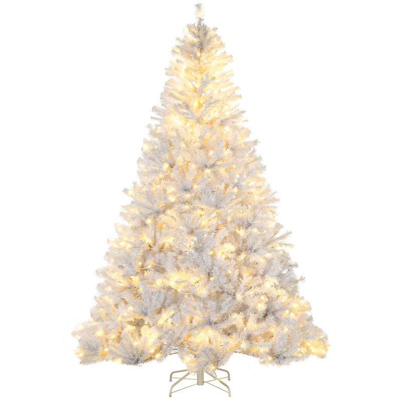 Arbre de Noël artificiel régulier (double) avec aiguilles blanches