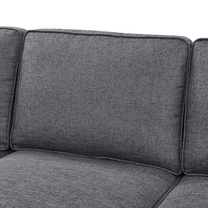 Canapé modulaire rembourré 7 pièces Ruriko, Mélange de polyester gris