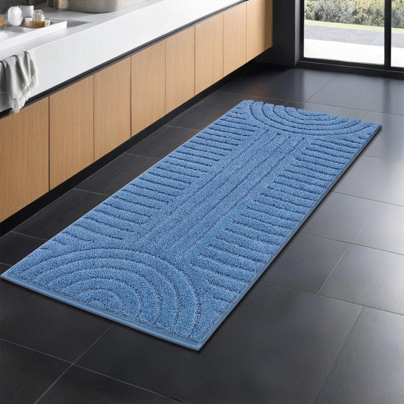 Soft Bathroom Runner Rugs 24"x60" Non Slip Boho Bath Mats Microfiber Absorbent Carpet for Bath Room Machine Washable Shaggy Bath Rugs for Shower Bathtub Home Decor