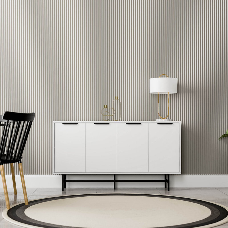 Covedale 144cm Console Table, White/Black