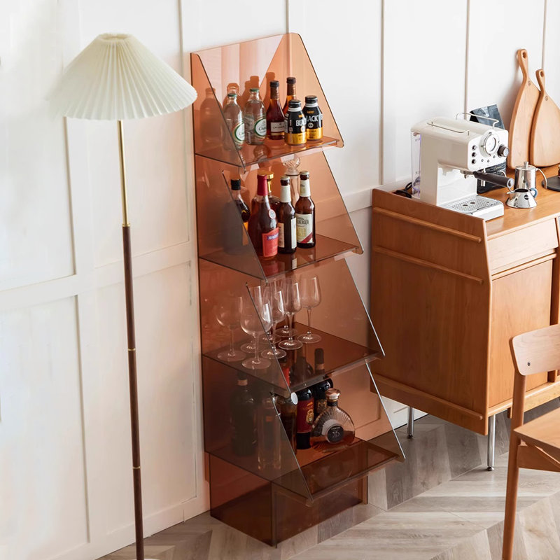 Bello, (4 Shelves) 59.06"H x 15.75"W x 18.9"D, Amber Brown