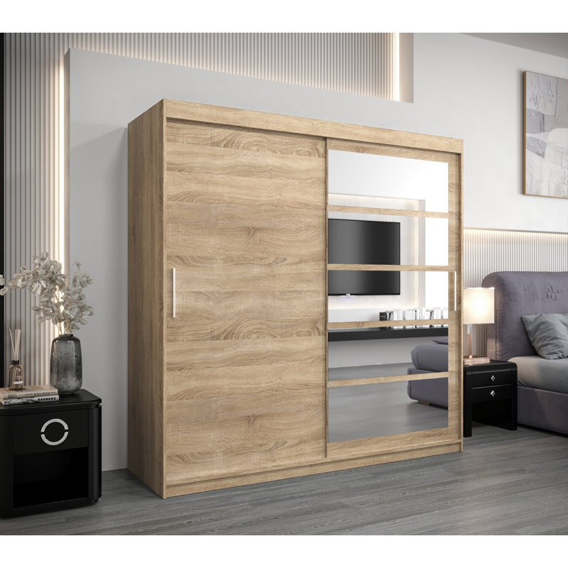 Assil 2 Door Manufactured Wood Wardrobe, Sonoma Oak