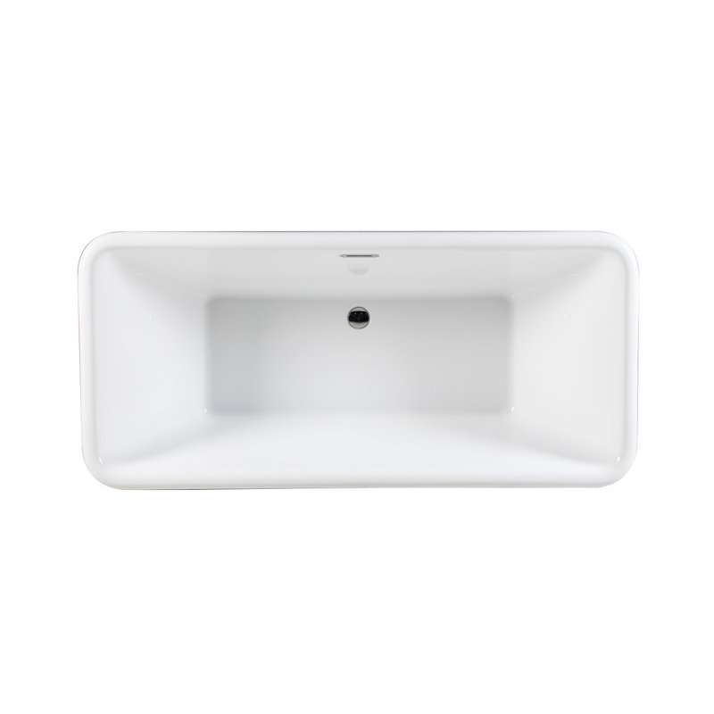 Kingston Brass Aqua Eden 71-Inch Acrylic Oval Rectangular Double Ended Pedestal Tub with Drain (No Faucet Drillings)