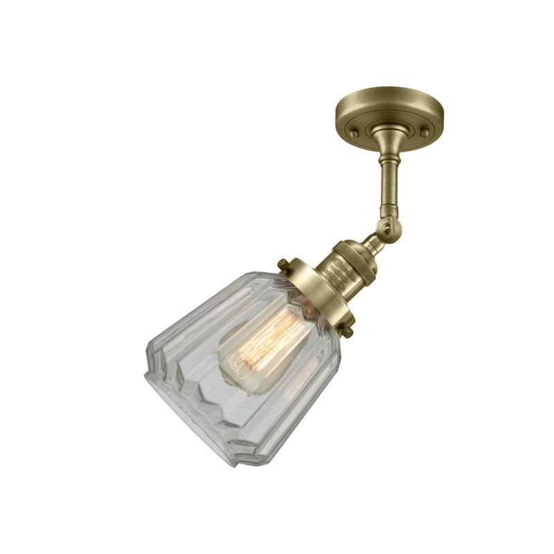 Vinson Dimmable Bath Sconce, Clear, Antique Brass, Bulb Not Included