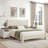 Boucle Upholstered Bed And Farmhouse Nightstand 3-Piece Bedroom Set-139264714-139264712