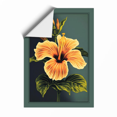 Golden Hibiscus Botanical - Framed Print