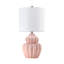 Lampe de table en céramique striée 18,5 po avec abat-jour tambour-1664796064