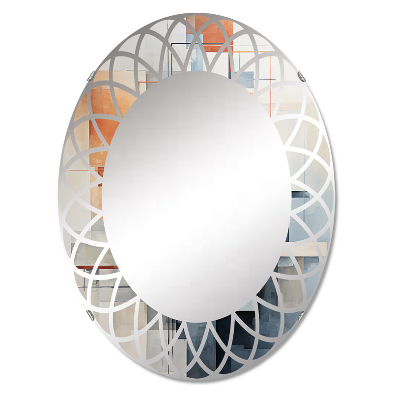 Tsakistra - Miroir mural Mid-Century ovale, 30 po x 20 po