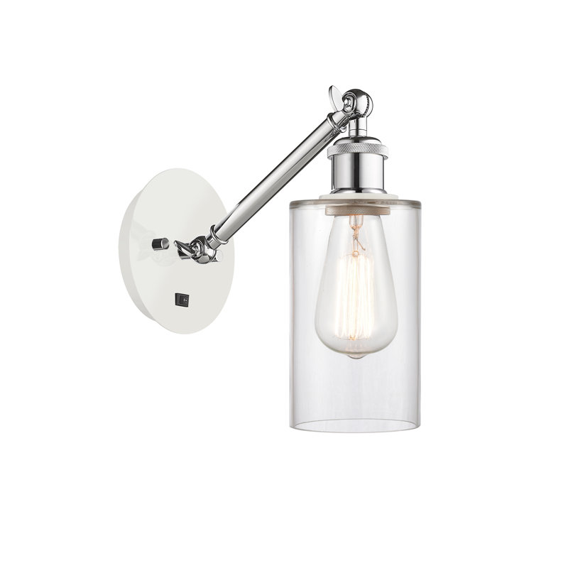 Shauna Armed Sconce, Polished Nickel, Clear, Incandescent