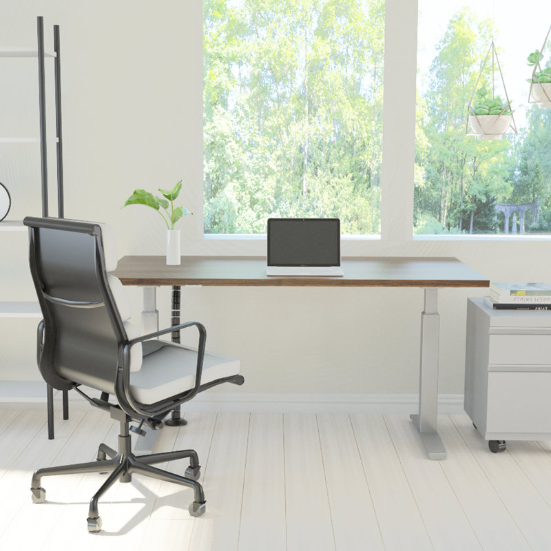 Bureau à hauteur réglable REVOH, Noyer de Californie, H 50 po x l 60 po x P 24 po